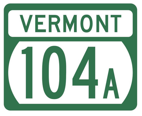 Vermont State Highway 104A Sticker Decal R5309 Highway Route Sign