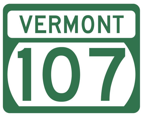 Vermont State Highway 107 Sticker Decal R5313 Highway Route Sign
