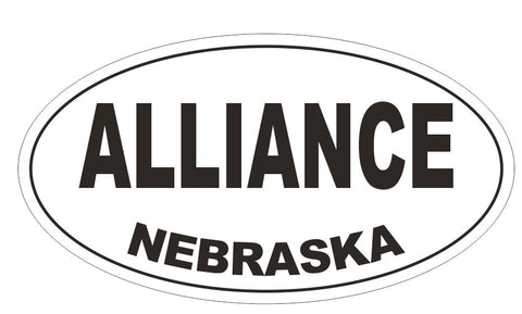 Alliance Nebraska Oval Bumper Sticker or Helmet Sticker D5102 Oval