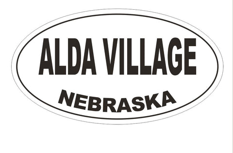 Alda Village Nebraska Oval Bumper Sticker or Helmet Sticker D5099 Oval