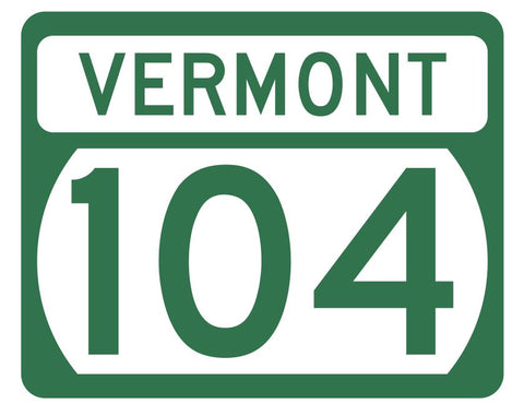 Vermont State Highway 104 Sticker Decal R5308 Highway Route Sign