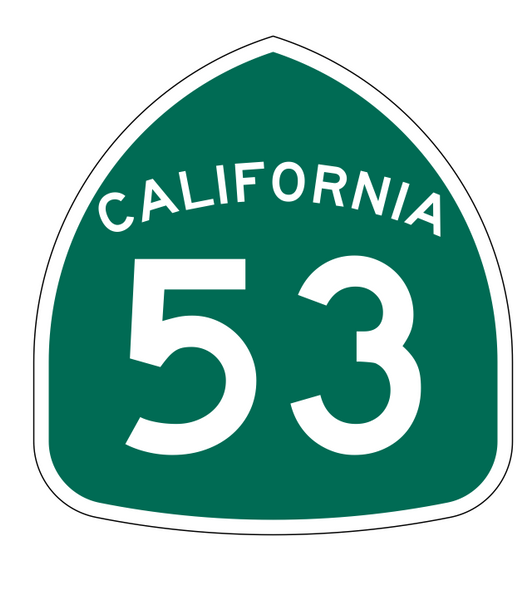 California State Route 53 Sticker Decal R1151 Highway Sign Winter