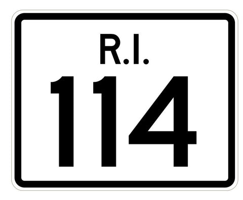 Rhode Island State Road 114 Sticker R4247 Highway Sign Road Sign Decal