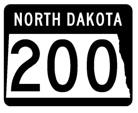 North Dakota State Highway 200 Sticker R4291 Highway Sign Road Sign Decal