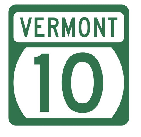 Vermont State Highway 10 Sticker Decal R5269 Highway Route Sign