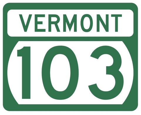Vermont State Highway 103 Sticker Decal R5307 Highway Route Sign