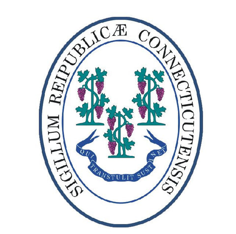 Connecticut State Seal Vinyl Sticker R527 - Winter Park Products