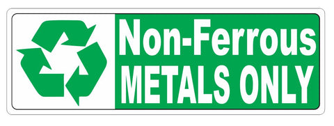 Recycle Non Ferrous Metal Only Sticker Decal D3720