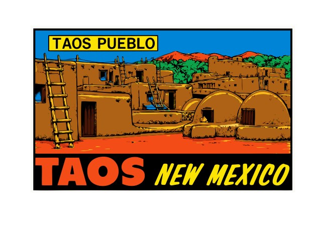 Taos New Mexico Vintage Style Sticker Decal R8836