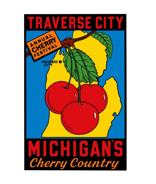 Traverse City Michigan Vintage Style Sticker Decal R8943