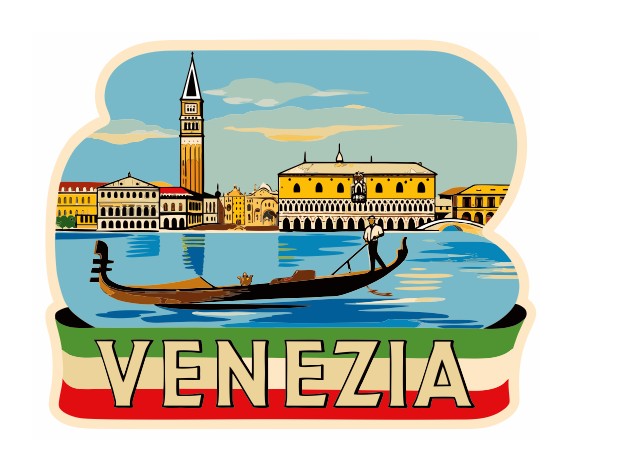 Venezia Vintage Style Sticker Decal R8909