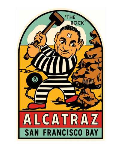 Alcatraz The Rock Vintage Style Sticker Decal R8740