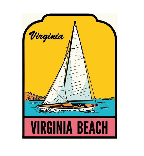 Virginia Beach Vintage Style Sticker Decal R8896