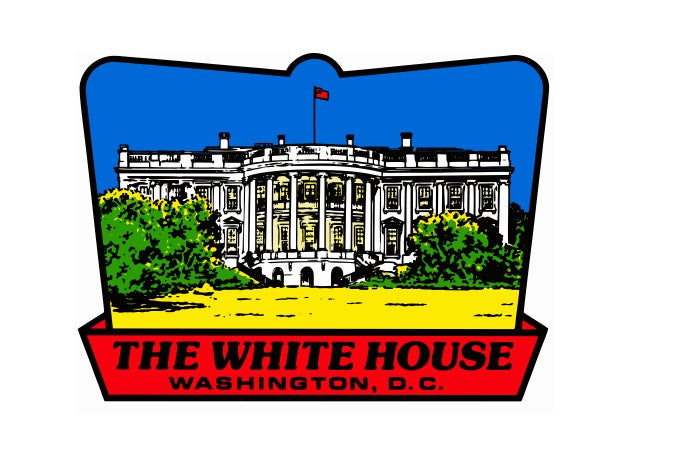 The White House Vintage Style Sticker Decal R8861