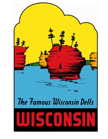 Wisconsin Vintage Style Sticker Decal R8820