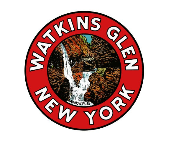 Watkins Glen NY Vintage Style Sticker Decal R8874