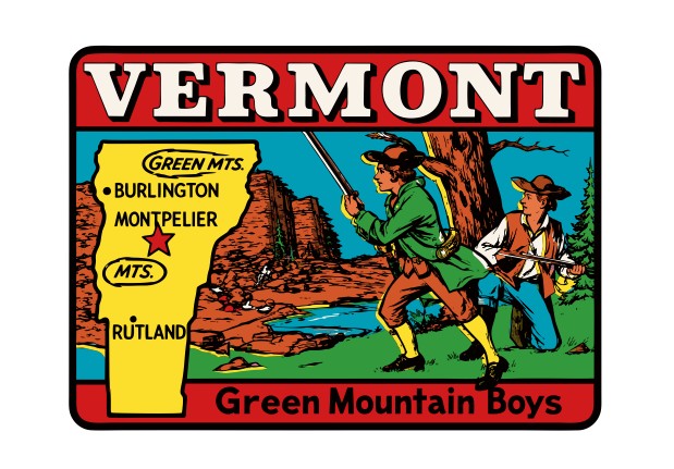 Vermont Green Mountain Vintage Style Sticker Decal R8882