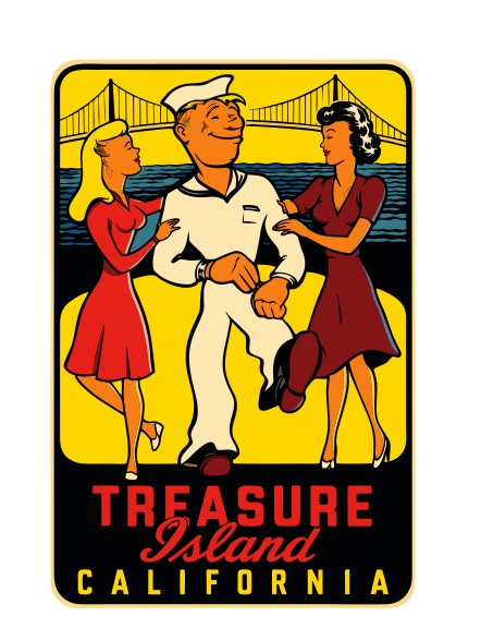 Treasure Island California Vintage Style Sticker Decal R8944