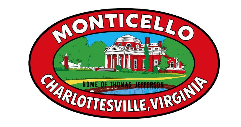 Virginia Charlottesville Vintage Style Sticker Decal R8644