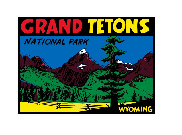 Grand Teton National Park Vintage Style Sticker Decal R8779