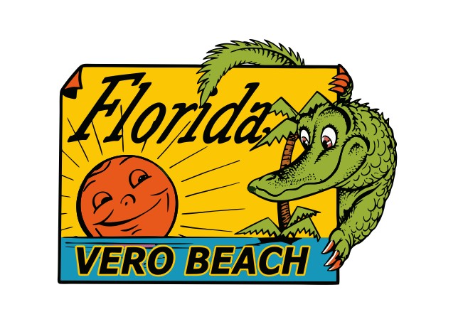 Vero Beach Florida Vintage Style Sticker Decal R8893