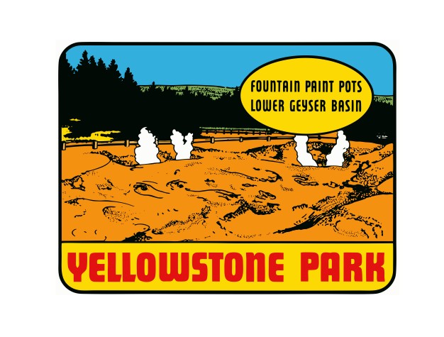 Yellow Stone Park Vintage Style Sticker Decal R8780