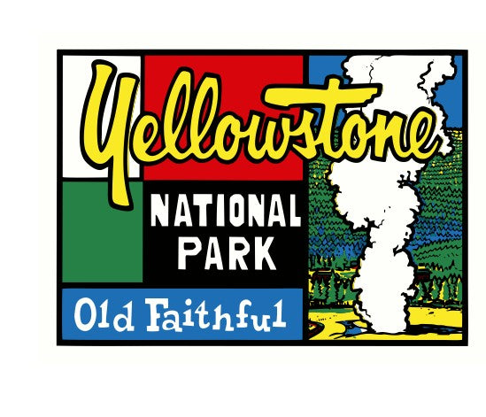 Yellow Stone National Park Vintage Style Sticker Decal R8778