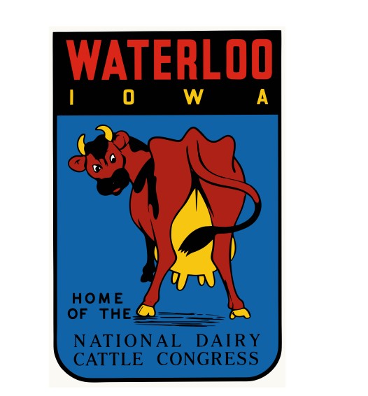 Waterloo Iowa Vintage Style Sticker Decal R8855