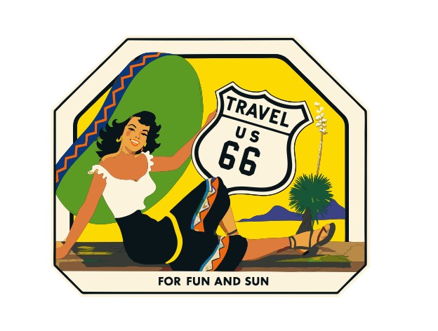 Route 66 Vintage Style Sticker Decal R8923