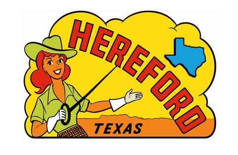 Hereford Texas Vintage Style Sticker Decal R8744