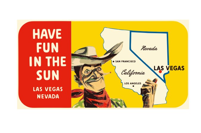 Las Vegas, Nevada Vintage Style Sticker Decal R8916
