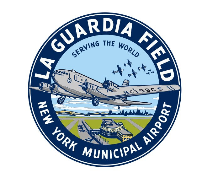 New York LaGuardia Airport Vintage Style Sticker Decal R8646