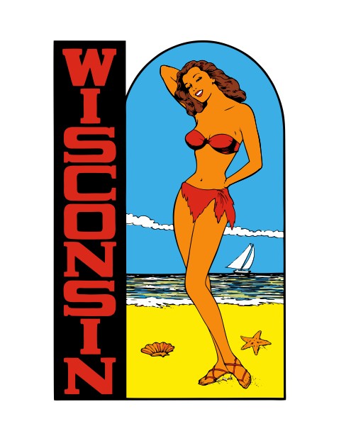 Wisconsin Vintage Style Sticker Decal R8821