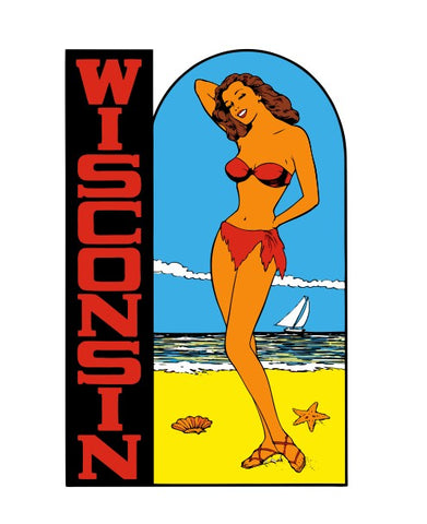 Wisconsin Vintage Style Sticker Decal R8821