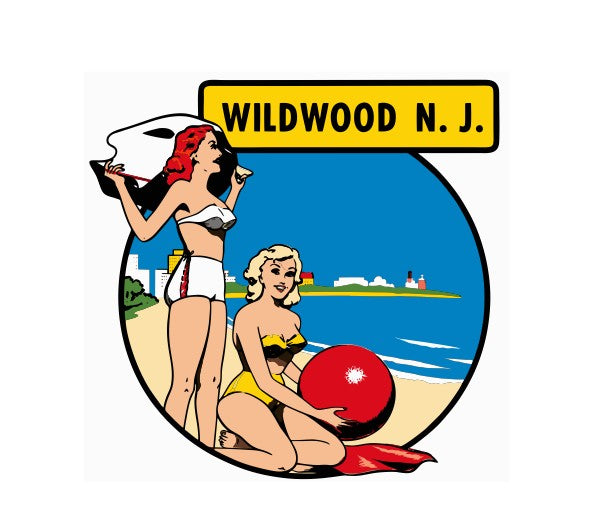 Wildwood NJ Vintage Style Sticker Decal R8832