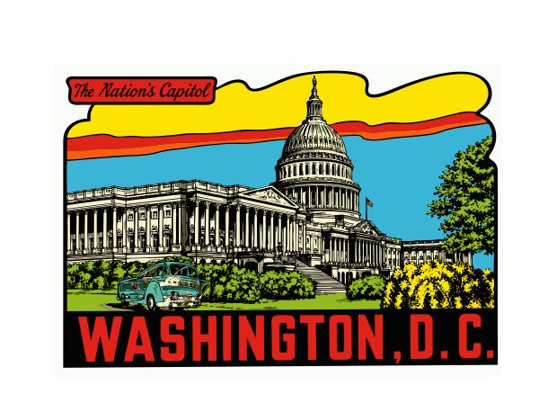 Washington DC Vintage Style Sticker Decal R8891