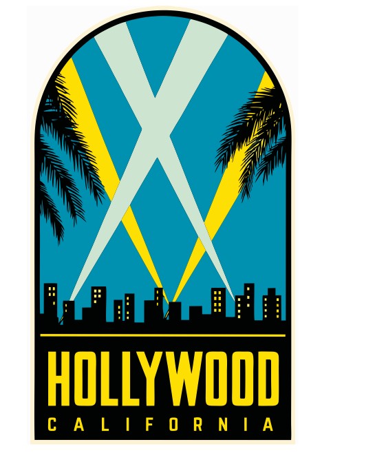 California Hollywood Vintage Style Sticker Decal R8751