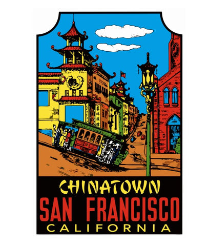 San Francisco California Vintage Style Sticker Decal R8663