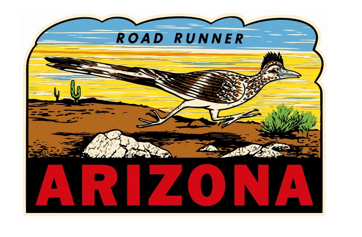Road Runner Arizona Vintage Style Sticker Decal R8711