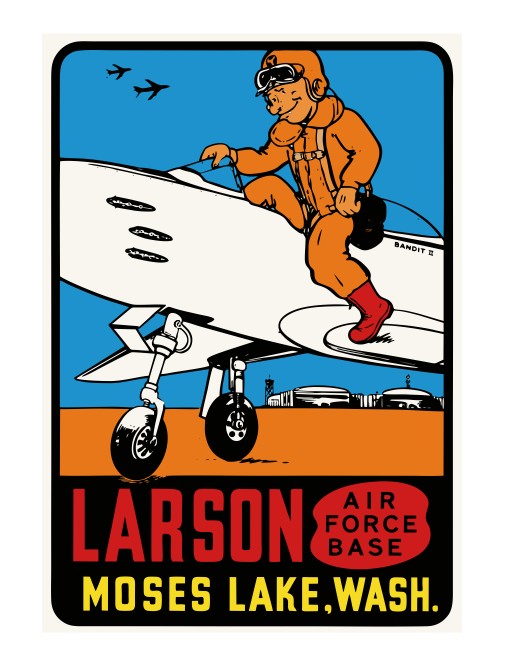 Larson Airforce Base Vintage Style Sticker Decal R8759
