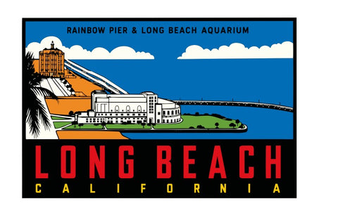 Long Beach California Vintage Style Sticker Decal R8721