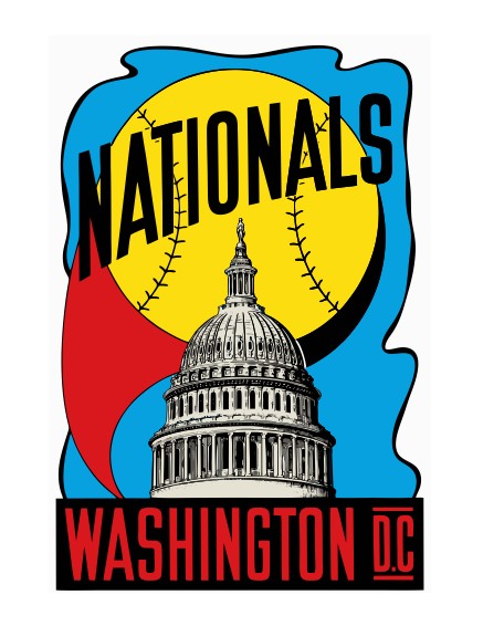 Nationals Washington DC Vintage Style Sticker Decal R8859