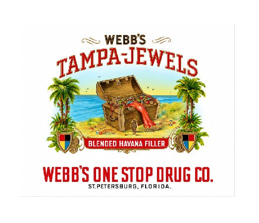 Vintage Style Metal Sign Webb's Tampa Jewels MS323