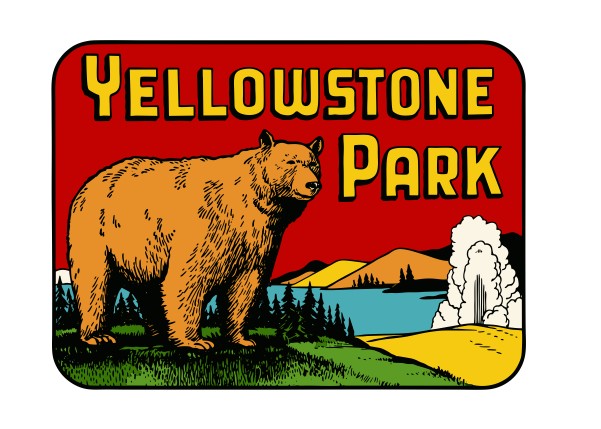 Yellowstone Park Vintage Style Sticker Decal R8807
