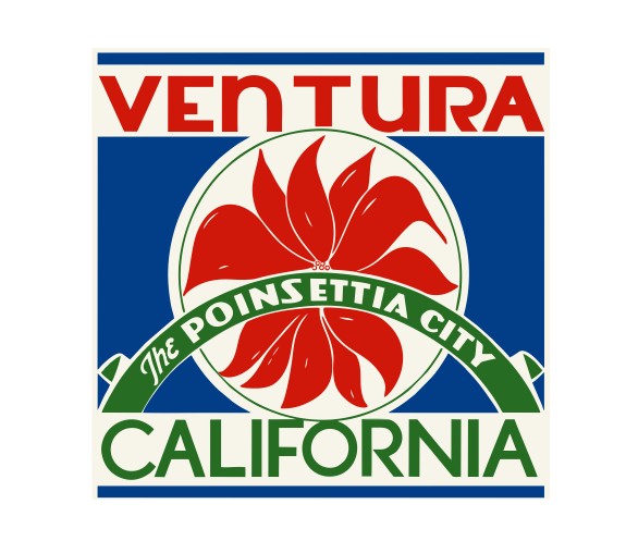 Ventura, California Vintage Style Sticker Decal R8917