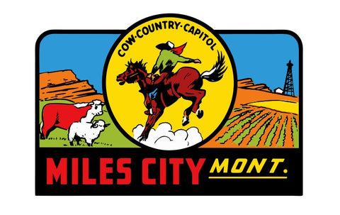 Miles City Montana Vintage Style Sticker Decal R8706