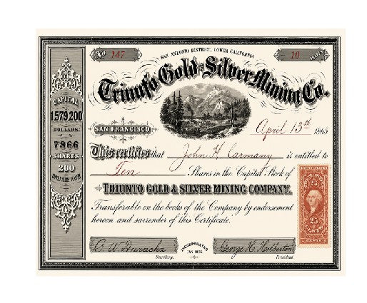 Vintage Style Metal Sign Mining Company Stocks Trinufu MS326