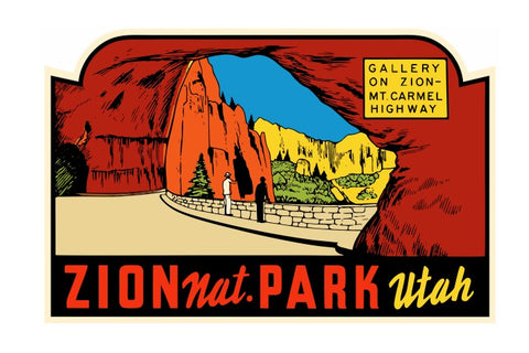 Zion Natl Park Vintage Style Sticker Decal R8735