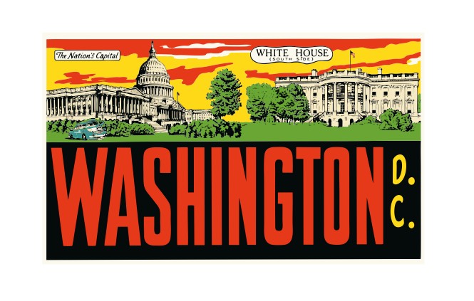 Washington DC Vintage Style Sticker Decal R8892