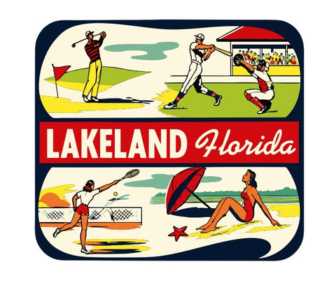 Lakeland Florida Vintage Style Sticker Decal R8682